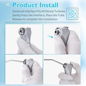 เข็มฉีดยา3ทางทันตกรรมแบบแมนนวลพร้อมสเปรย์ฉีดน้ำสามหัวโลหะผสม2หัว1ชุด - Product Image 6