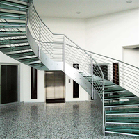 Prima haute qualité en acier inoxydable bande de roulement droite moderne cercle incurvé rond escalier Villa intérieur interne circulaire escaliers