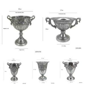 <span class=keywords><strong>Vase</strong></span> moderne de luxe haut de gamme en fer forgé, <span class=keywords><strong>gravé</strong></span>, écologique, résistant à la corrosion, fait main, argenté, durable, à large ouverture, pour le sol - Product Image 5