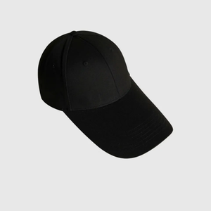 Cappellino da Baseball Personalizzato di Alta Qualità con Visiera Extra Lunga da 5 Pollici in Cotone Nero - Product Image 1