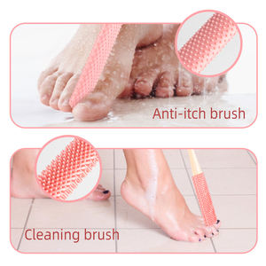 أداة نظافة القدم مضادة للحكة فاصل أصابع القدم منظف بمقبض طويل فرشاة تقشير وتنظيف القدم - Product Image 5