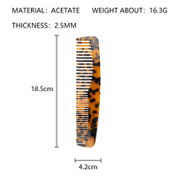 Nouvelle peigne en acétate Jinhe, design simple, couleur écaille de tortue, 18,5 cm, grand peigne antistatique pour usage domestique
