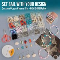 Kit de Breloques Coquillages Personnalisées Thème Océan – Conception Sur Mesure OEM ODM Marque Privée – Emballage Prêt-à-Poser pour Vente au Détail – Ensemble de Bijoux en Gros