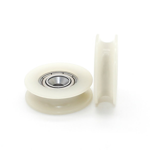 shower room <b>plastic</b> coated guide pulley stainless steel bearing U groove wear resistant track roller - Product Image 1