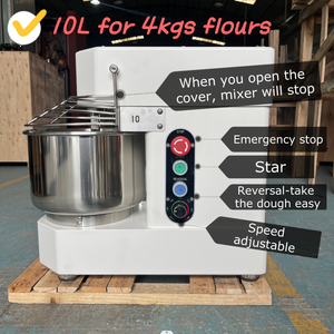 Mélangeur à spirale 10L pour boulangerie, capacité 4kg de farine, 110V/220V, acier inoxydable - Product Image 5