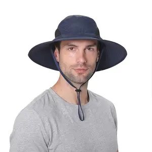 2024 erkekler güneş şapkası UPF50 + açık hızlı kuru örgü geniş ağız kova Safari kap katlanabilir su geçirmez özel Logo balıkçılık şapka