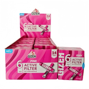GIZEH Pink - Puntas de Filtro Activas de 6 mm con Carbón de Coco, 34 Unidades, Filtros Desechables para Cigarrillos, Rollos Slim - Product Image 6