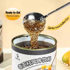 Doking Venta al por mayor OEM Descuento Calidad Té de la leche Boba Bajo en calorías Listo para comer Q Bomb Bubble Tea Ingredientes Chia Semillas <span class=keywords><strong>Salsa</strong></span> - Product Image 3