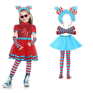 Serre-tête unisexe Dr Seuss avec oreilles de <span class=keywords><strong>chat</strong></span>, chapeau rouge à visière, queue et gants à nouer – Ensemble d'accessoires de costume de cosplay, cadeau de fête, déguisement - Product Image 5