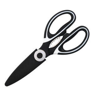 <b>Kitchen</b> Scissors Stainless Steel Black And White Multipurpose Food Cutting <b>Shears</b> For Household Use - Product Image 1