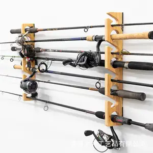 Fishing Rod Racks Wall or Ceiling Fishing Rod Pole Rack Holder Storage Hook Holds up to 12 Fishing Rods Wall Mounted for Garage