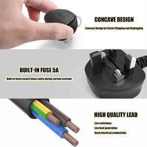 Iec320 C13 Để BS 1363 3 Pin Cắm 3A Nhanh Chóng Sạc Anh Dây Cáp Điện Cho Máy Tính Cho Ấm Đun Nước Nguồn Điện Với Nylon TPE PVC Áo Khoác - Product Image 5