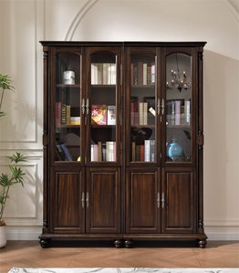 Libreria Scrivania Classica in Noce Nero Arredamento per Studio GYW80 - Product Image 4