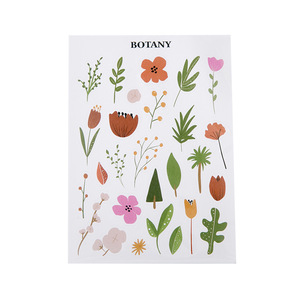 Autocollants créatifs de style aquarelle de dessin animé pour étudiants, graphiques simples, décoration de carnet, récompense portable, petite fleur - Product Image 5