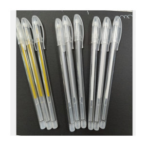 Stylo gel en plastique à pointe bille de 0,8 mm, finition brillante, encre blanche, or et argent, pour journalisation, vente en gros - Product Image 5