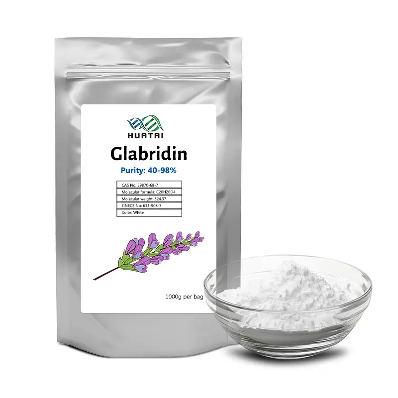 피부 미백을위한 화장품 등급 Glabridin 분말 20% 40% 98% 순도 감초 뿌리 추출물 판매