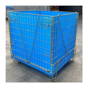 Cage métallique de stockage de transport pliable pour préforme PET dans l'industrie européenne