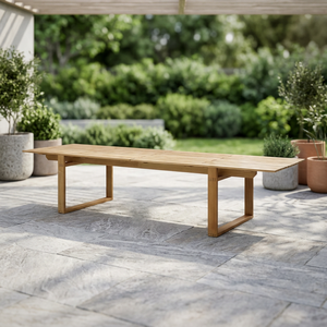Table à manger rectangulaire en bois massif, style scandinave moderne, écologique et durable, avec pieds stables pour l'ameublement de la maison - Product Image 2