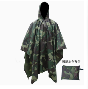 Poncho impermeable DFR1010 azul para hombres, camuflaje naranja, gris, negro, caqui, verde, venta al por mayor. - Product Image 5