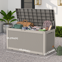 Boîte de rangement extérieure RTS 380L/100gal avec bordure pour l'organisation des meubles de jardin, des coussins et des accessoires de piscine