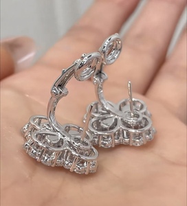 Bijoux fins sur mesure, boucles d'oreilles en or massif 9k 10k 14k 18k PT or rose, jaune, blanc, diamant de laboratoire/pierre précieuse, fabrication en usine - Product Image 3