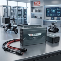 Chargeur intelligent Meanwell Power NPB-750-12/24/48V à sortie unique pour batteries au plomb/lithium 2/3 segments 50Hz, alimentation CC Sugon