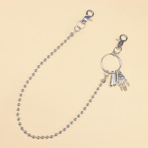 Cadena de cintura con diseño de esqueleto y colgante de mano de fantasma de aleación de zinc, estilo Hip Hop, cadena corporal de moda, color blanco K, artículo en stock. - Product Image 2