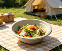 Bols à salade jetables écologiques et biodégradables en bagasse de canne à sucre, vaisselle et contenants alimentaires compostables pour les fêtes
