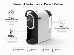 Cafetera Espresso Multi Cápsulas de 19 Bares y 1450W para Preparación en Frío y Caliente, Compatible con Varias Cápsulas de Café - Product Image 4