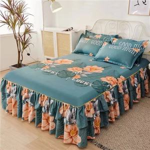 Grosir murah Set seprai King-Size kustom rok Bed 3 buah gaya cetak Modern langsung dari produsen China - Product Image 6