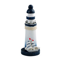 Style nordique en bois voile bateau phare décoration bois côtier décor océan mer table Sculpture Accent