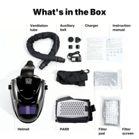 Casque respiratoire purificateur d'air motorisé à obscurcissement automatique 900-1100nm OD8+ pour soudage/coupe/nettoyage laser pulsé