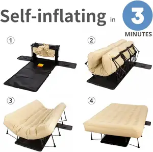 Comfy EZ Bed twin bed self inflating air cushion with built-in frame pump and wheeled shell for family camping