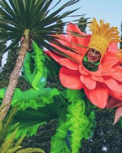 Performance Unisex per adulti vestito spettacolo di danza con trampoli floreale costumi di scena per festa ed eventi di intrattenimento - Product Image 2