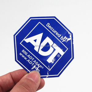 Tùy chỉnh hai mặt in nhãn dán ADT dấu hiệu an ninh sticker hình bát giác thời tiết UV bằng chứng nhãn dán sử dụng ngoài trời - Product Image 2