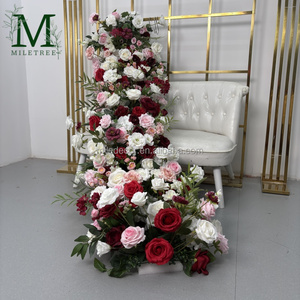Arreglos Florales Artificiales Personalizados para Bodas, Flores de Naranja, Rosas y Follaje, Hilera de Flores Enrolladas con Arco - Product Image 6