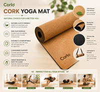 Matras Yoga Gabus Alami Ramah Lingkungan Berkelanjutan Anti-Selip Anti-Mikroba Alas Karet Organik Grosir Pabrik OEM