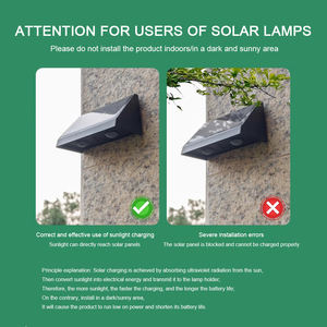 Lampes solaires de jardin à LED super lumineuses, lampes solaires étanches, éclairage de balcon, d'escalier, de rue, éclairage extérieur à LED solaire - Product Image 6