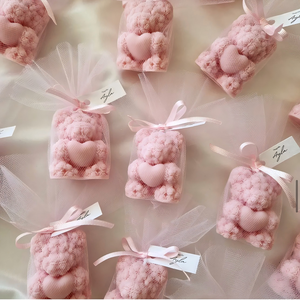 Customization Supported Cute Bear <strong>Elephant</strong> Cartoon Animal Scented <strong>Candles</strong> with White Mesh Wood Tray for Baby Perfect Gifts - Product Image 1
