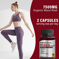 Cápsulas Maca Plus 7500mg, Potenciador de Glúteos, Reafirmante de Cadera con Raíz de Maca, Vitaminas para Aumentar Glúteos, Curvas Extremas para Mujeres, 60 Unidades