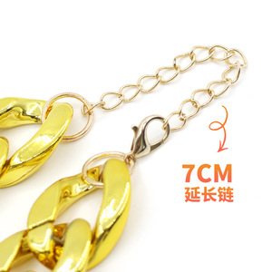 Collier en chaîne dorée pour bouledogue français, 35 cm, en plastique, collier pour animaux de compagnie pour chiens de petite et moyenne taille - Product Image 3