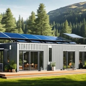 Rumah Kontainer Baja 40ft Bertenaga Surya dengan Panel Sandwich Desain Kontainer Lipat untuk Ruang Tamu, Kantor, atau Kios Luar Ruangan Hotel - Product Image 6