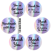 Commandez des autocollants adhésifs imperméables personnalisés avec impression de logo, autocollants ronds dorés en rouleau, autocollants de remerciement