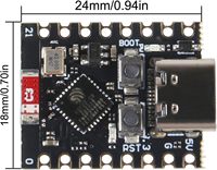 Placa de Desarrollo Supermini ESP32-C3 Tipo-C, WiFi de 2.4GHz, Bluetooth, Frecuencia de Funcionamiento de 160MHz, Compatible con Arduino (ESP32-C3)