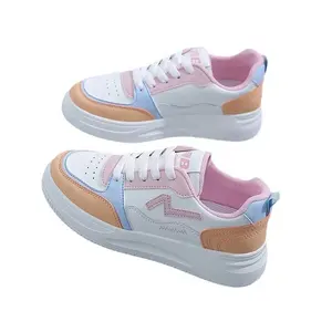 2024 nouveau Style mode pas cher bleu rose couleur décontracté course Sport baskets chaussures plates pour femmes