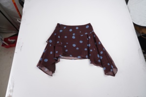 Minifalda de Gasa Asimétrica con Estampado de Puntos, Estilo Fresco, Vintage, Artístico, Elegante, Favorecedora, Informal - Product Image 6