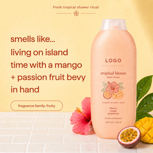 Gel Douche Doux Nettoyant Quotidien à Faible MOQ, Nourrit, Adoucit la Peau, Laisse une Sensation Fraîche et Revitalisante, Parfum Floral Fruité, Éclat Tropical - Product Image 1