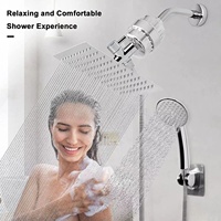 Ensemble de douche transfrontalier en acier inoxydable avec pommeau de douche supérieur, design moderne, pommeau de douche carré, style américain