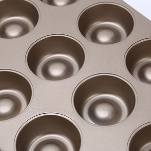 Golden Donut Mold 6 12 Cavity Carbon Steel Non Stick Madeleine Pan Home Baking Tray - Product Image 3