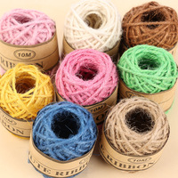 Corde de Jute colorée 1.5mm, corde d'emballage en toile de Jute à 3 brins pour l'artisanat, le bricolage et l'emballage de cadeaux